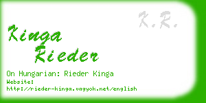 kinga rieder business card